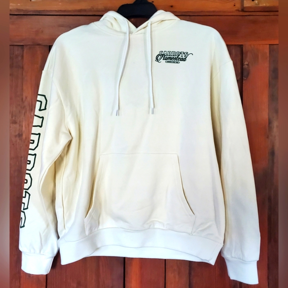 NWT Carrots By Anwar Carrots Homestead Hoodie Pullover‎ Mens XS Off White Unisex